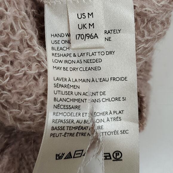 Free People SZ M Angel Pointelle-Knit Sweater Frappucino Combo OB1072402 - Picture 6 of 9